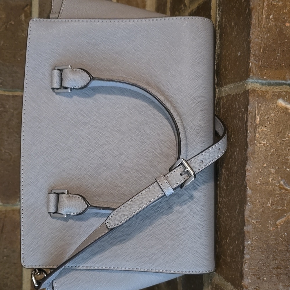Michael Kors‎ Selma Silver Satchel Purse w/Handles Removable Shoulder Strap - Picture 3 of 10